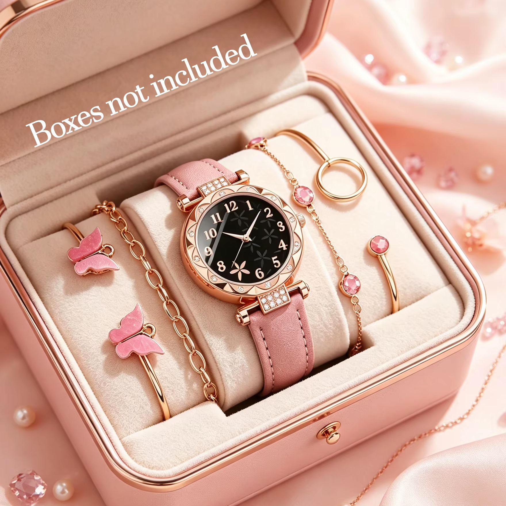 Jewelry Watches For Kids - 5-Piece Set of Women's Fashionable Quartz