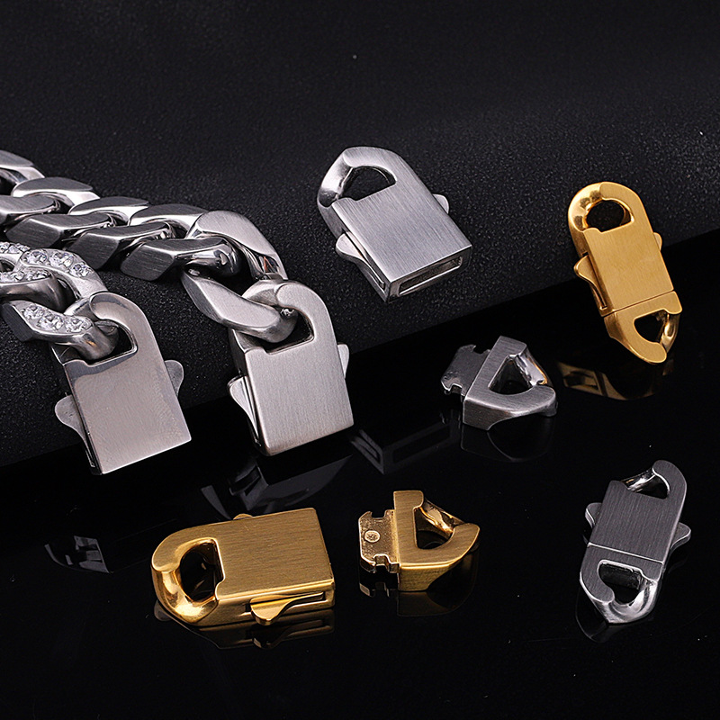Hip Hop Chain Necklace - Stainless Steel Spring Clasps Lobster Clasp