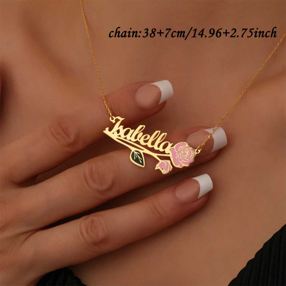 Personalized Colorfuls Birth F - Engraved Name Necklace 评论和价格