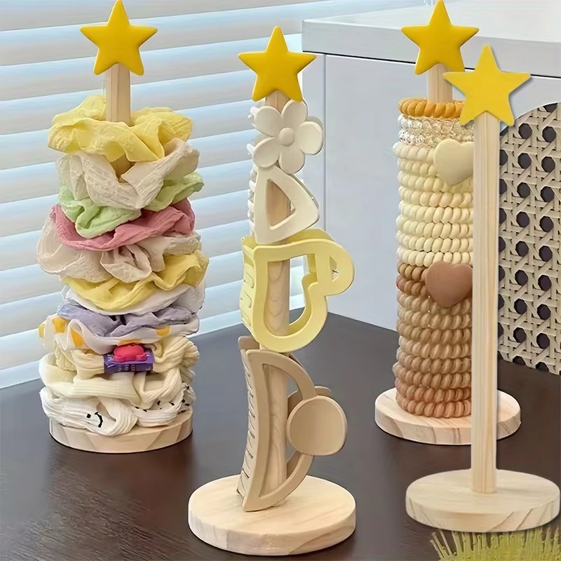 Wood Desktop Hair Rope Holder  - Jewelry Y Watches 评论和价格