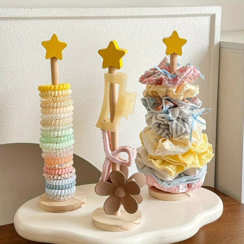 Wood Desktop Hair Rope Holder  - Jewelry Y Watches 评论和价格
