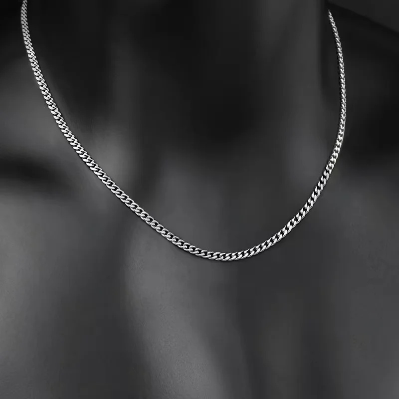 B&C Simple Titanium Cuban Chai - Hip Hop Chain Necklace 评论和价格