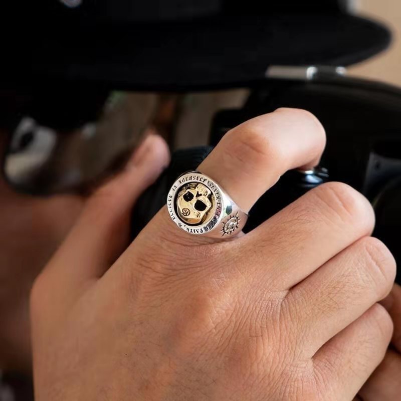 S925 Sterling Silver Fashion M - Gothic Skull Ring 评论和价格