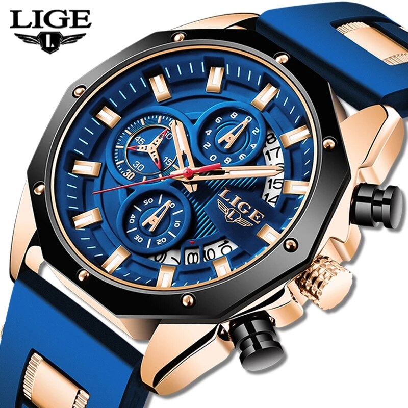 LIGE Fashion Men Watches Top B - Jewelry Inspired Watches 评论和价格