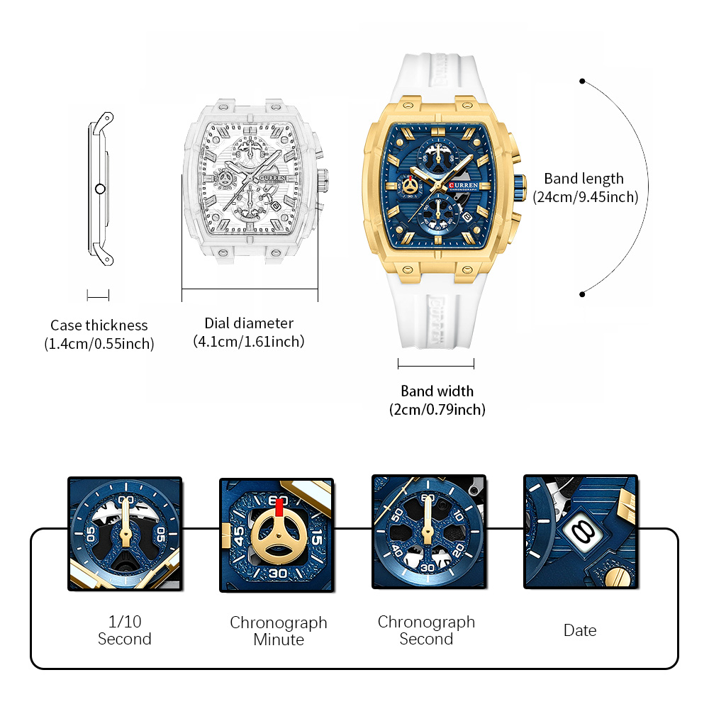 CURREN Luxury Vintage Watch fo - Jewelry For Watches 评论和价格
