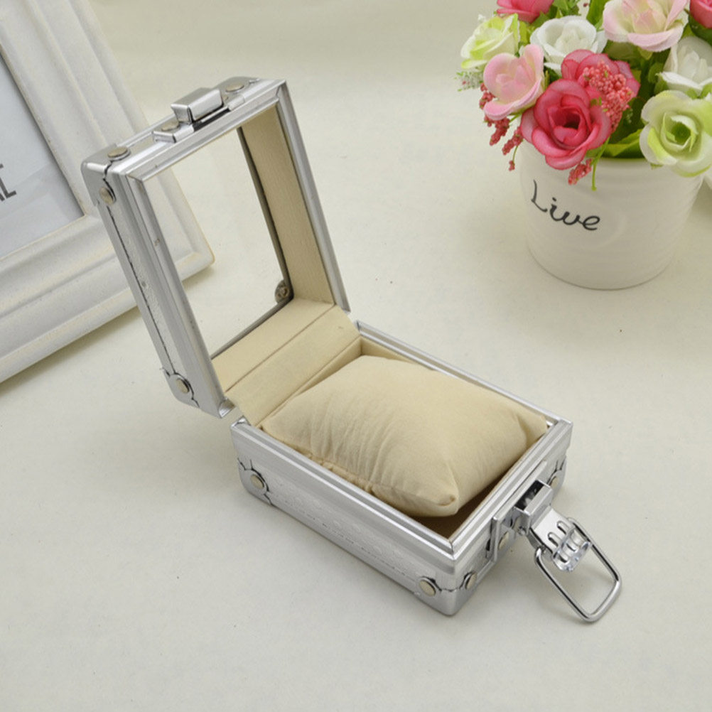 Metal Watch Box with Transpare - Jewelry Or Watches 评论和价格