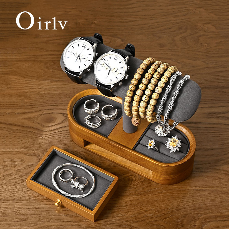 Oirlv Solid Wood Watch Organiz - Jewelry Stores Watches 评论和价格