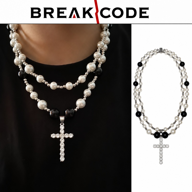 Men Cross Pendant Necklace Dou - Hip Hop Chain Necklace 评论和价格