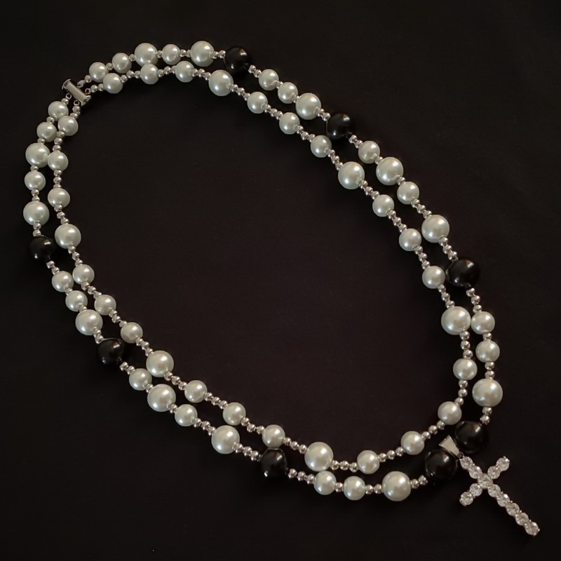 Men Cross Pendant Necklace Dou - Hip Hop Chain Necklace 评论和价格
