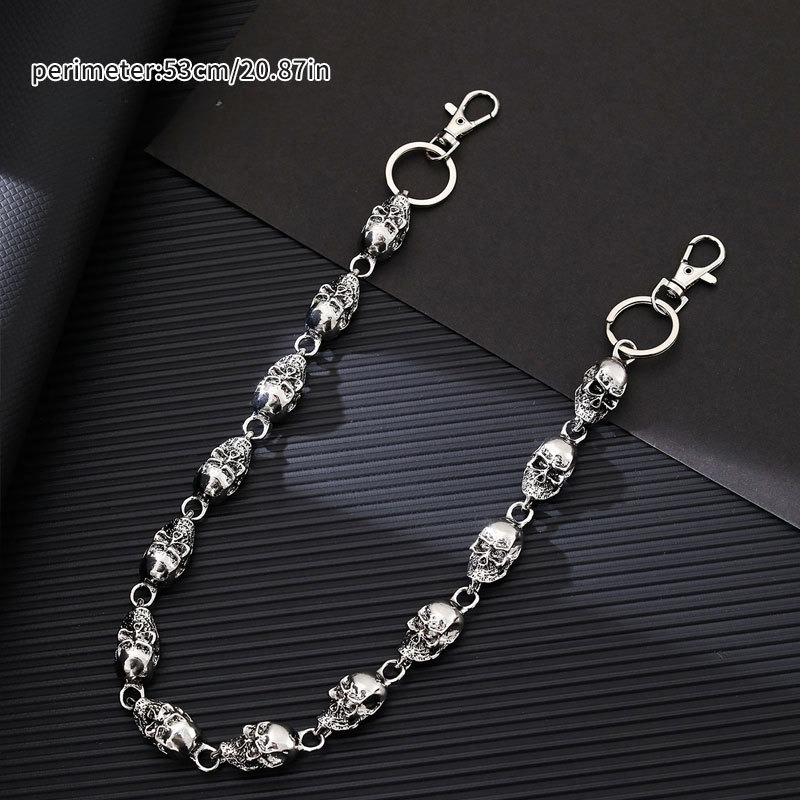 Skull Keychain Wallet Chain, P - Gothic Skull Ring 评论和价格