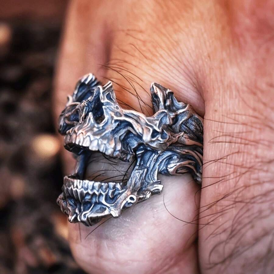 Vintage Gothic Death Skull Mas - Gothic Skull Ring 评论和价格