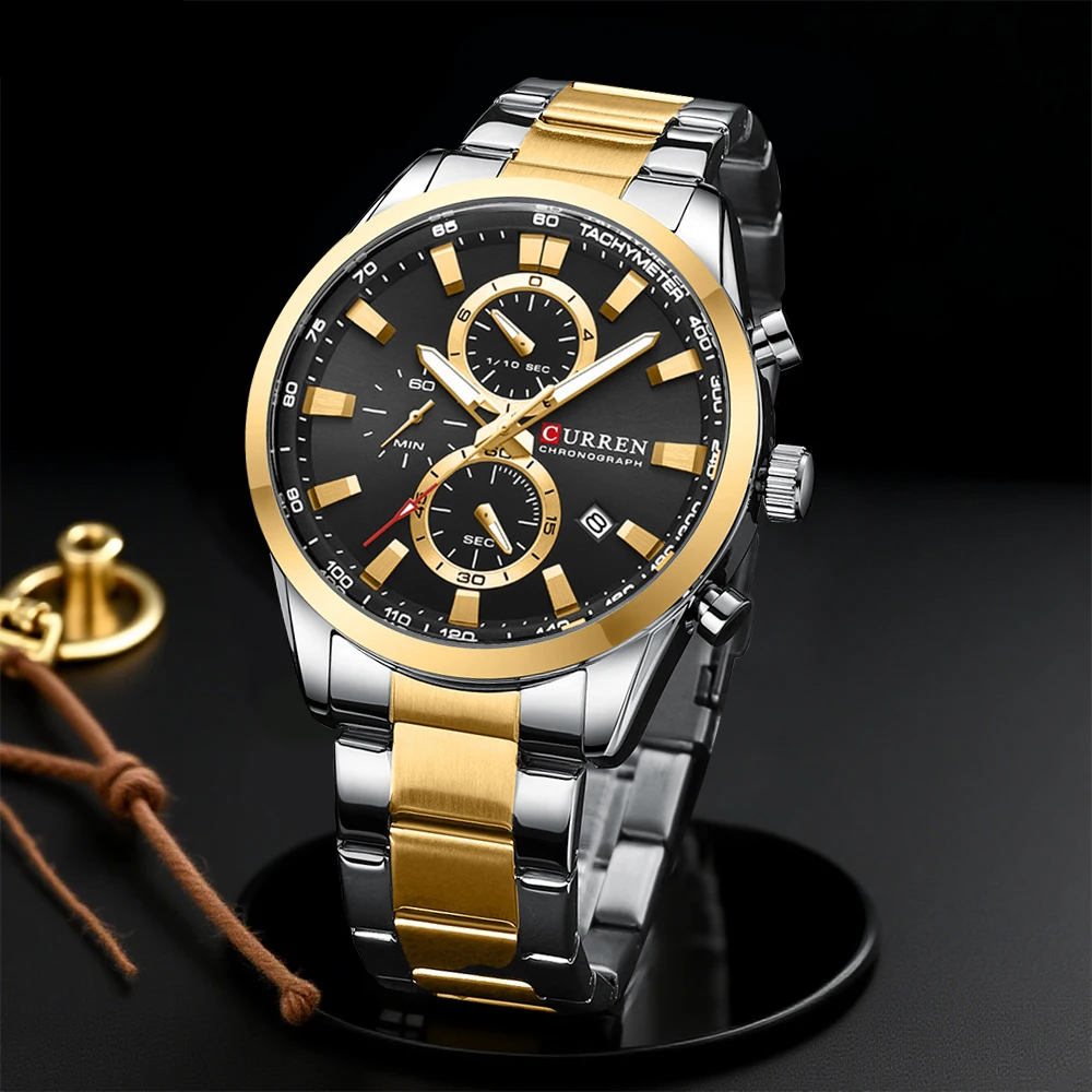 CURREN Casual Quartz Chrono Sp - Jewelry For Watches 评论和价格