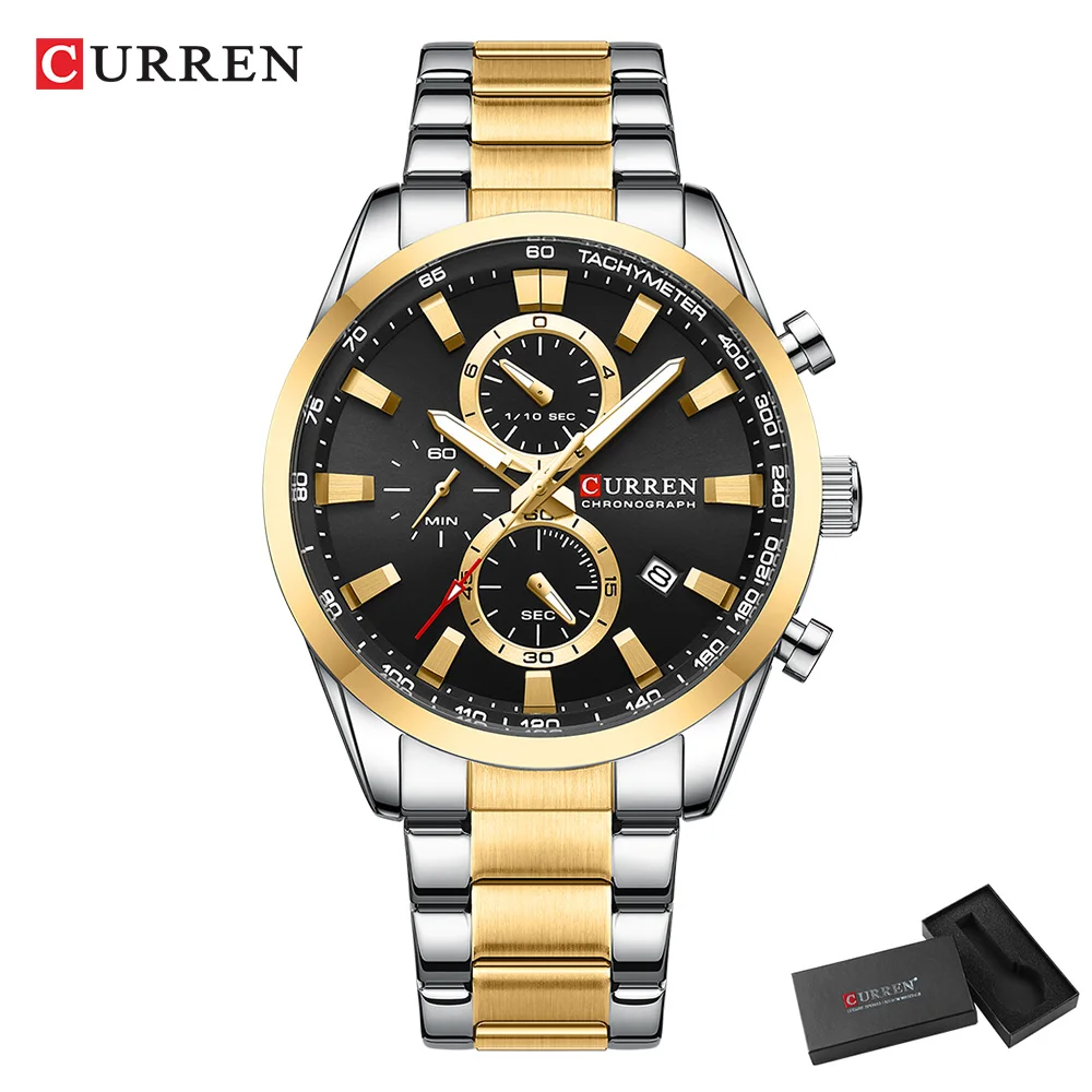 CURREN Casual Quartz Chrono Sp - Jewelry For Watches 评论和价格