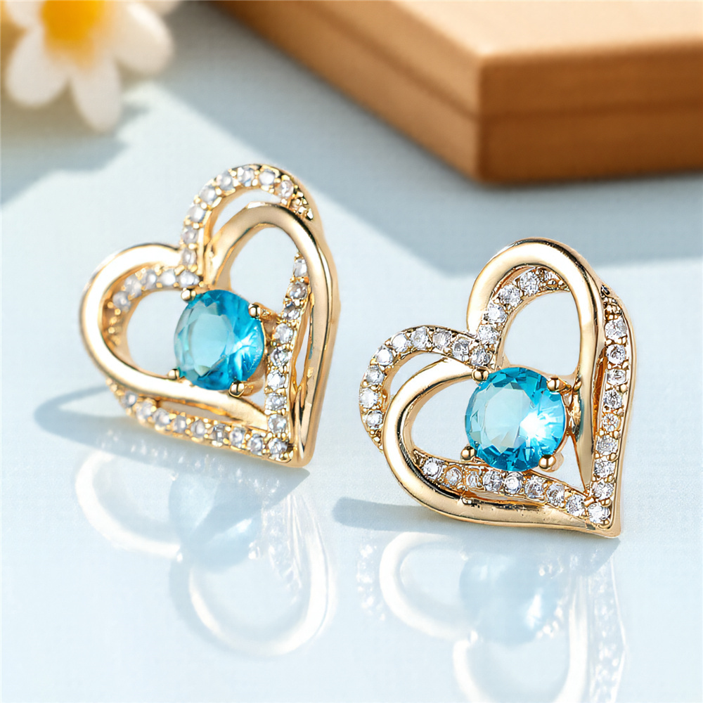 Small Blue Zircon Cut Stone Wh - Opal Earrings Dangle 评论和价格