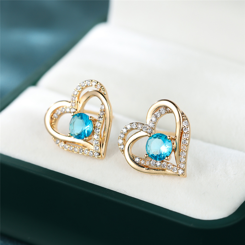 Small Blue Zircon Cut Stone Wh - Opal Earrings Dangle 评论和价格