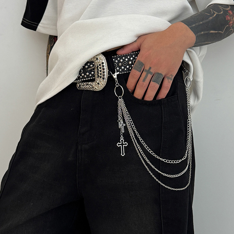 New Retro Punk Rock Cross Pant - Hip Hop Chain Necklace 评论和价格
