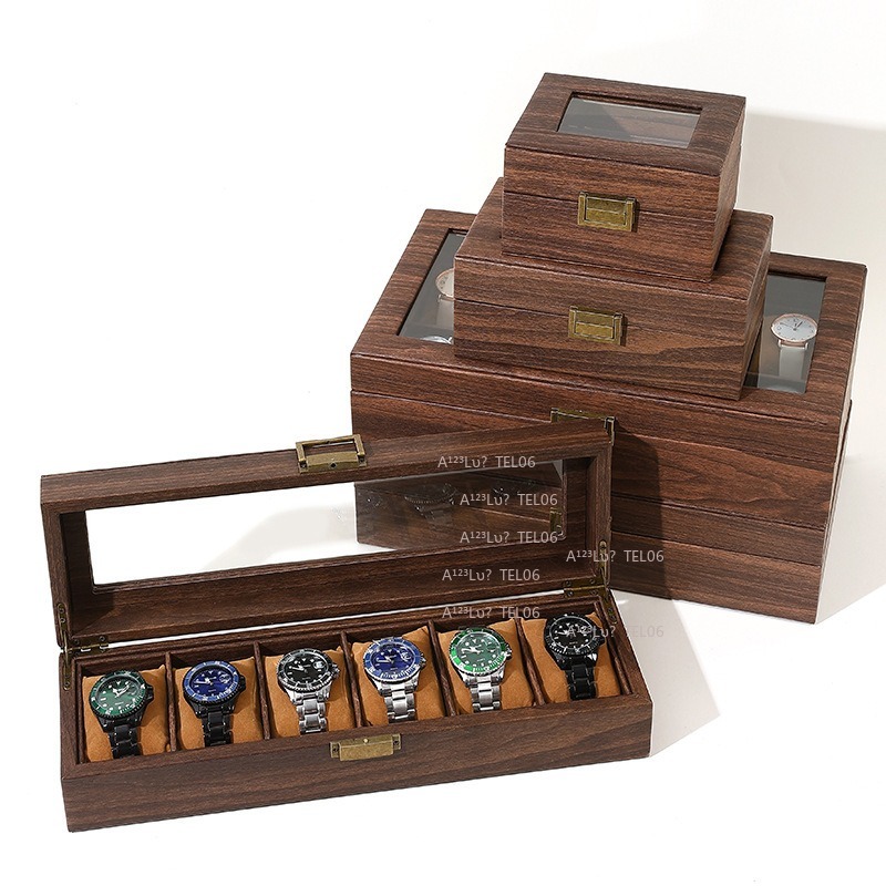 Vintage Wood Grain PU Leather  - Jewelry Box Organizer Watches 评论和价格