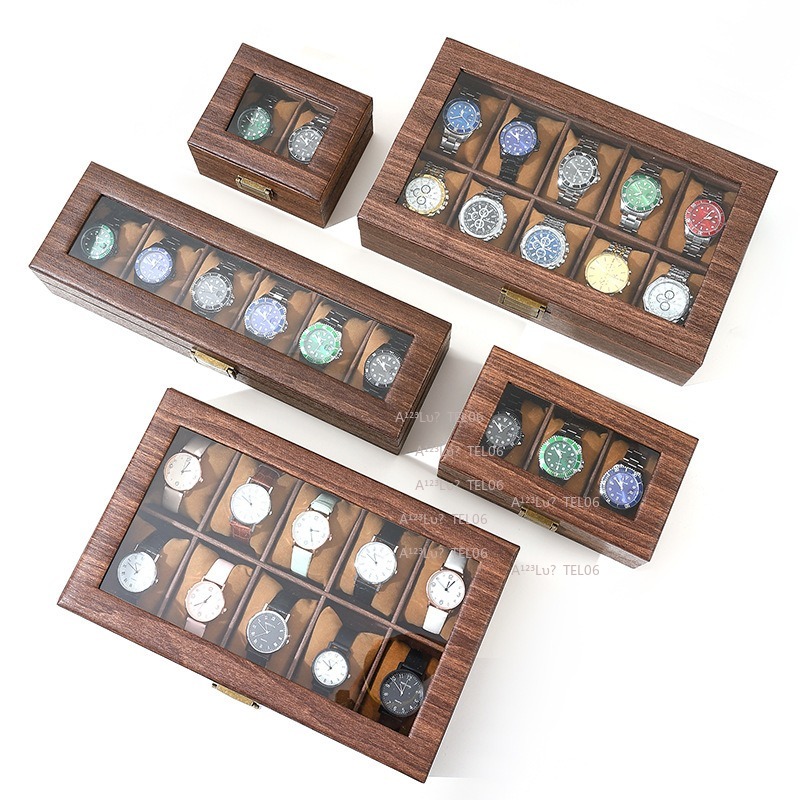 Vintage Wood Grain PU Leather  - Jewelry Box Organizer Watches 评论和价格