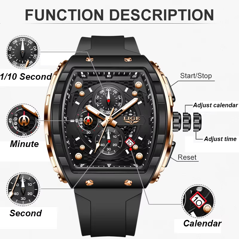 LIGE Top Brand Luxury Men Watc - Jewelry Inspired Watches 评论和价格