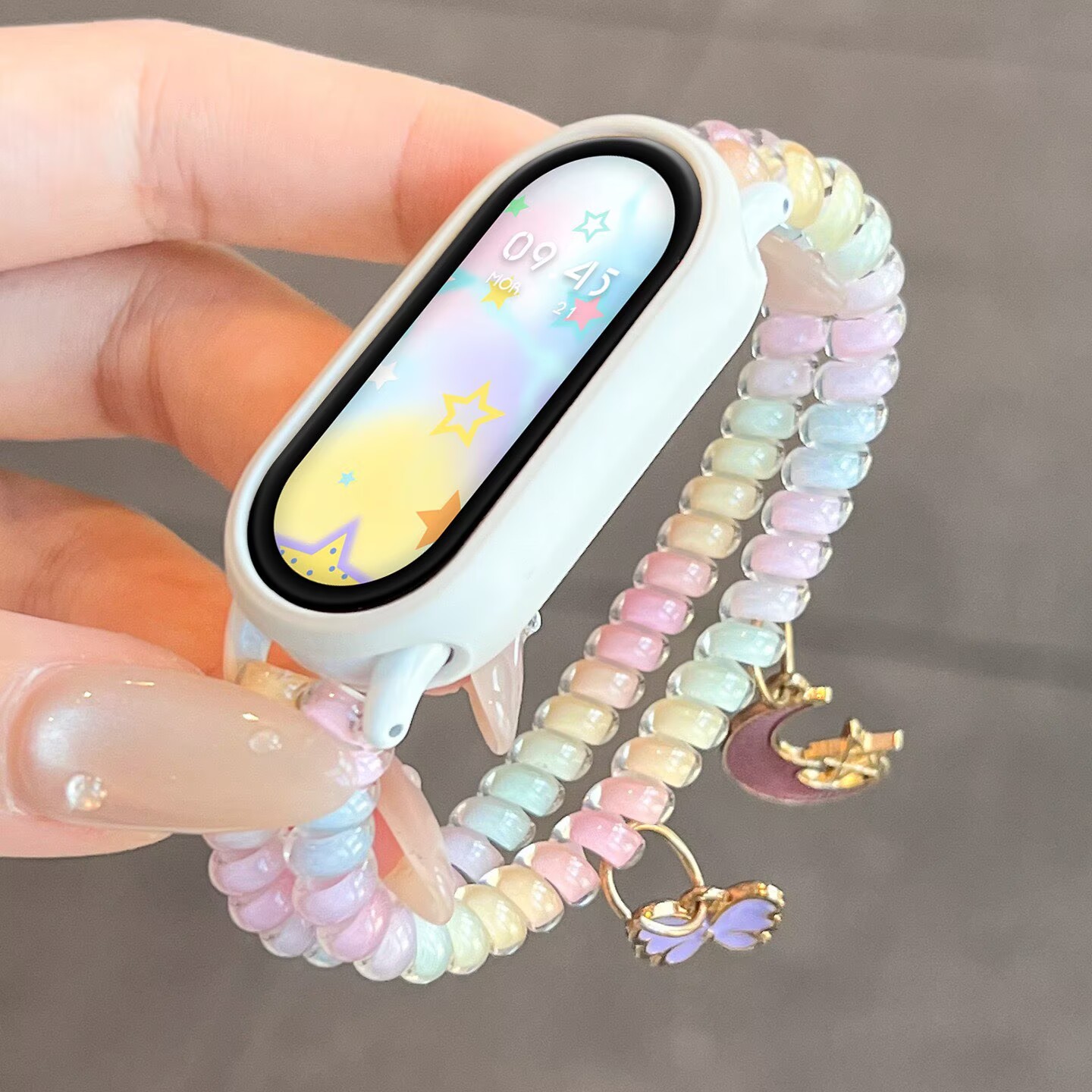 Candy Gradient Flat Bead Strap - Jewelry Watches For Kids 评论和价格