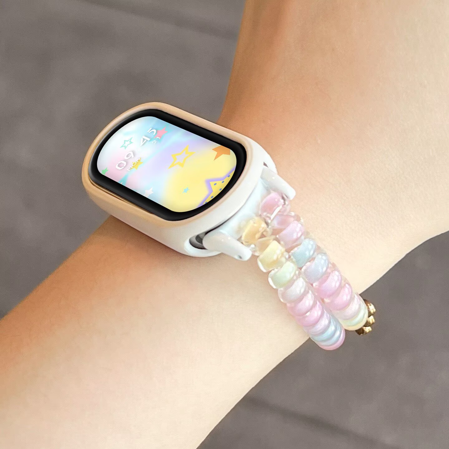 Candy Gradient Flat Bead Strap - Jewelry Watches For Kids 评论和价格