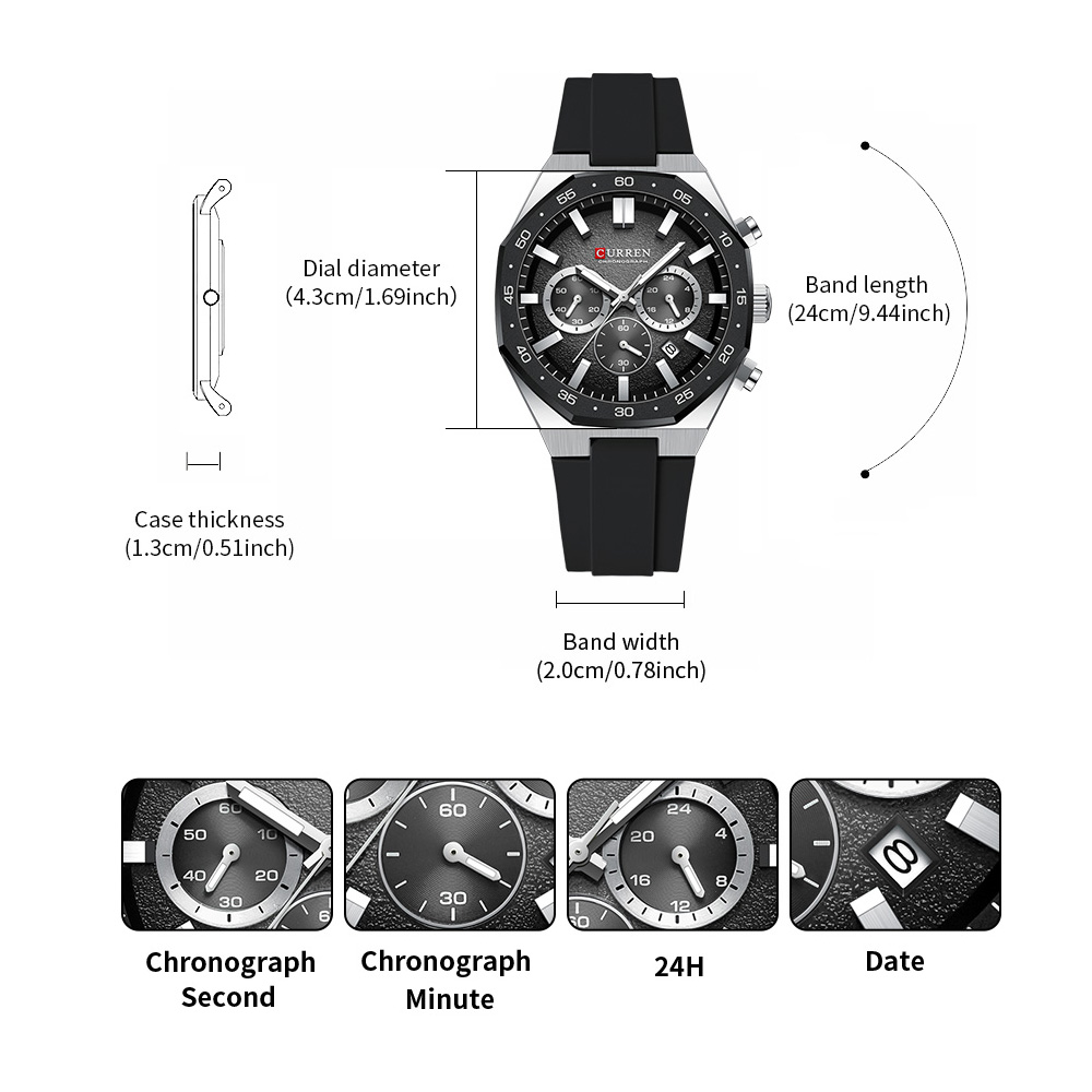 CURREN Fashion Casual Men Spor - Jewelry For Watches 评论和价格