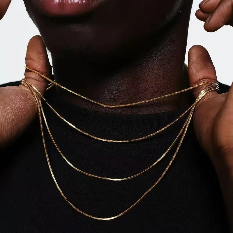 B&C 1.2mm Gold Color Stainless - Hip Hop Chain Necklace 评论和价格