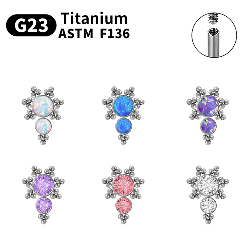 G23 Titanium Piercing Stud Ear - Opal Earrings Dangle 评论和价格