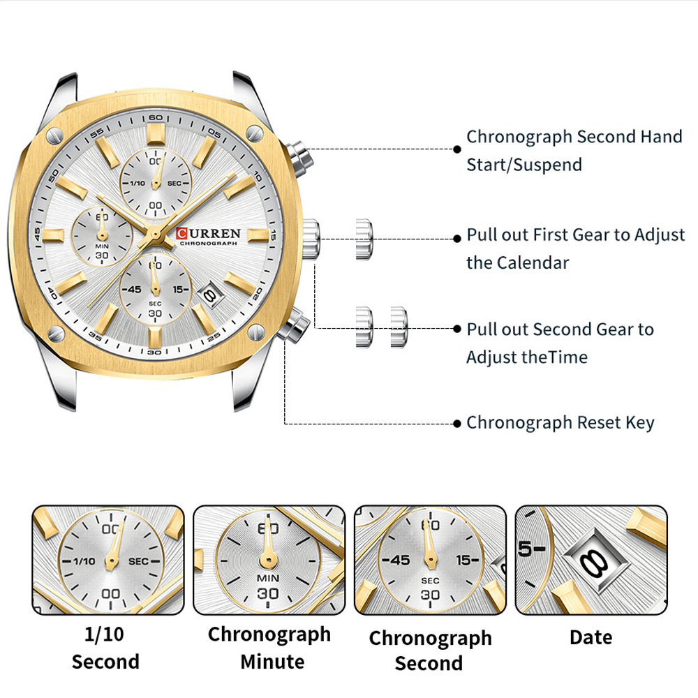 CURREN Modern Men's 42mm Sport - Jewelry For Watches 评论和价格