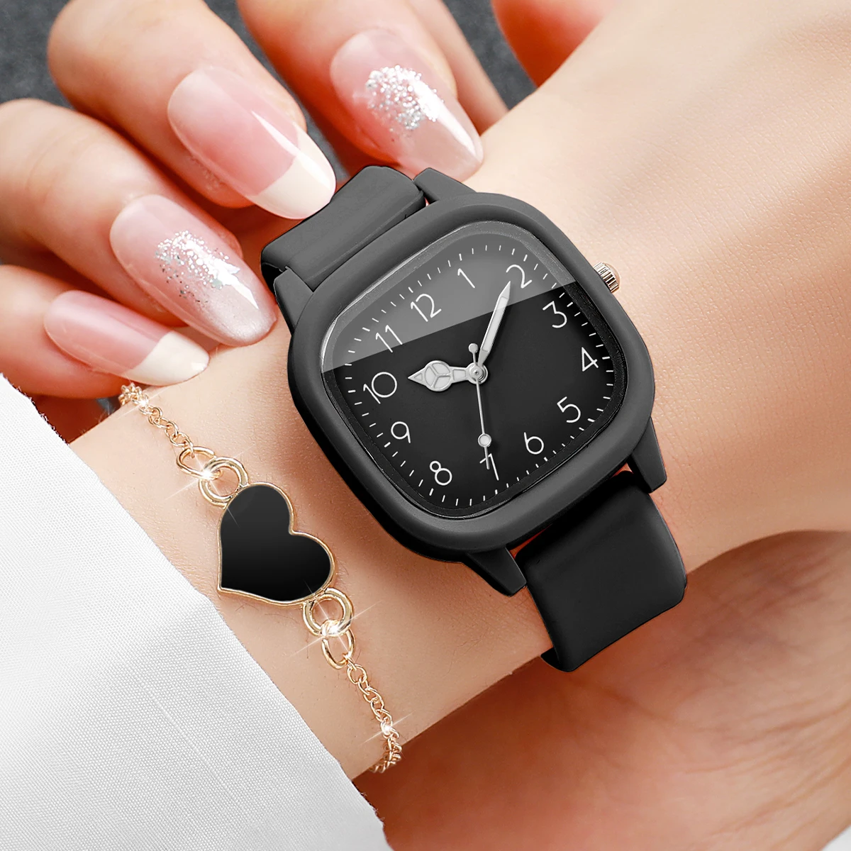 5PCS Fashion Square Women Watc - Jewelry Box Organizer Watches 评论和价格