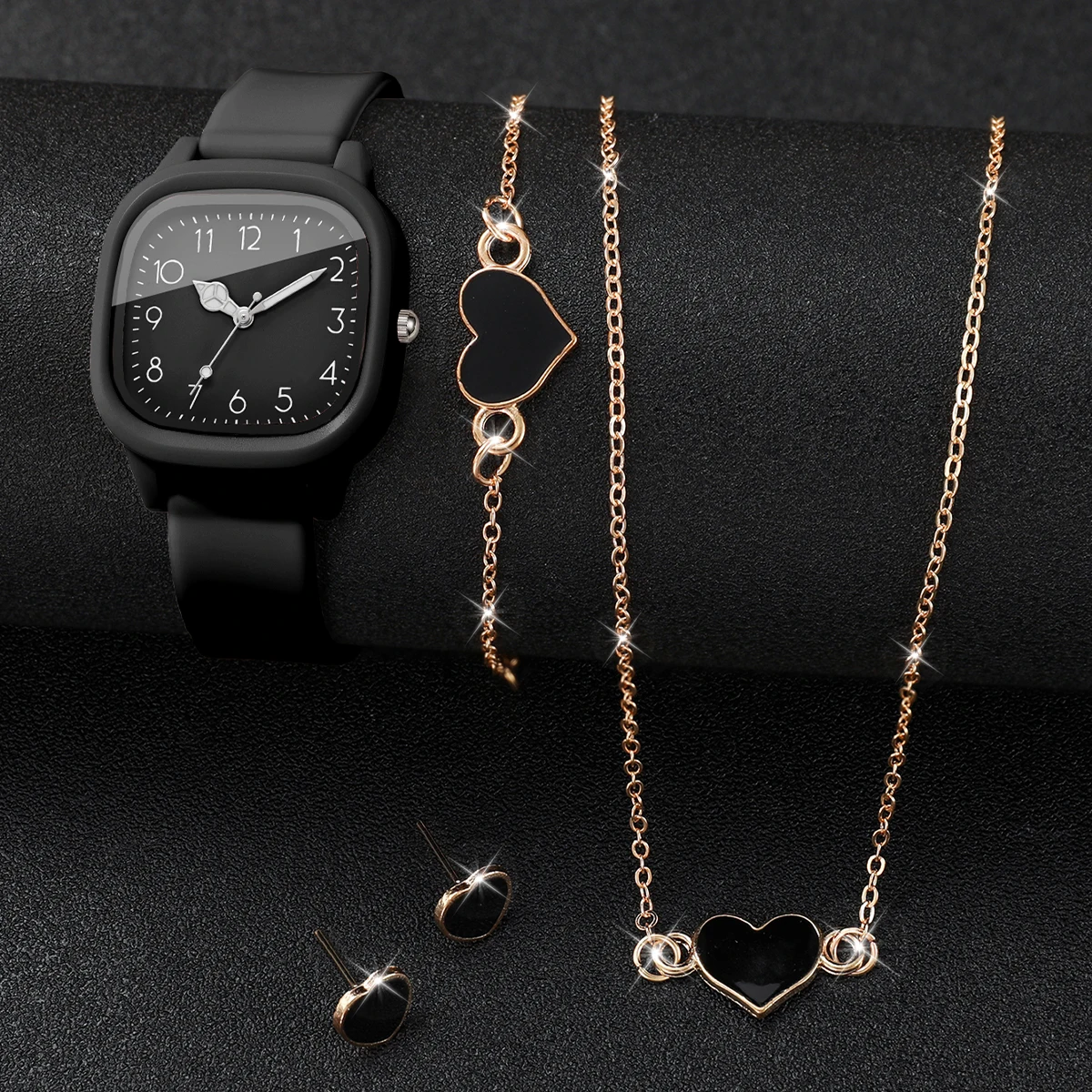 5PCS Fashion Square Women Watc - Jewelry Box Organizer Watches 评论和价格
