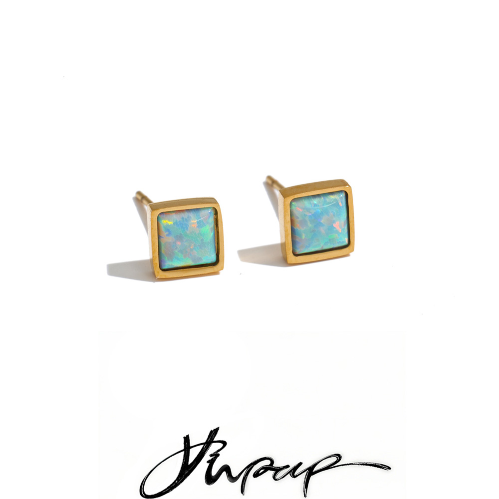 Yhpup 2026 Stainless Steel Squ - Opal Earrings Dangle 评论和价格