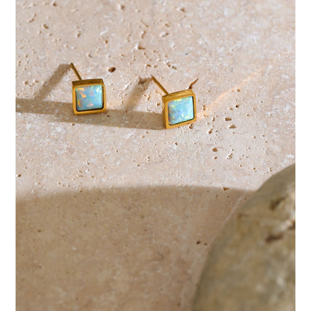 Yhpup 2026 Stainless Steel Squ - Opal Earrings Dangle 评论和价格