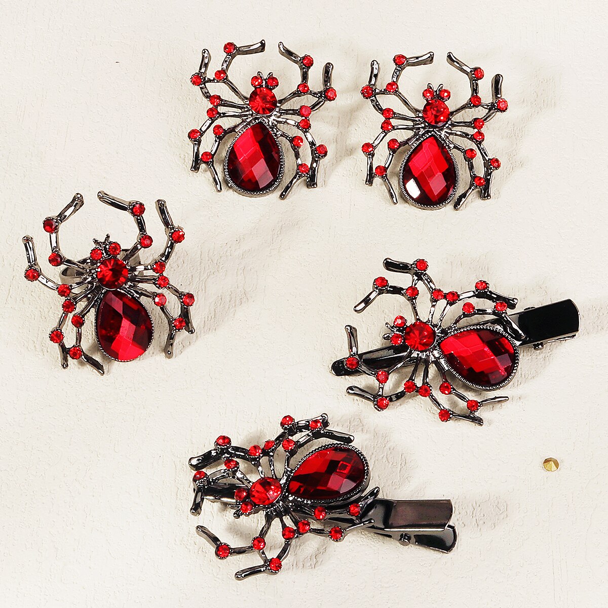Gothic Punk Black Spider Anima - Gothic Skull Ring 评论和价格